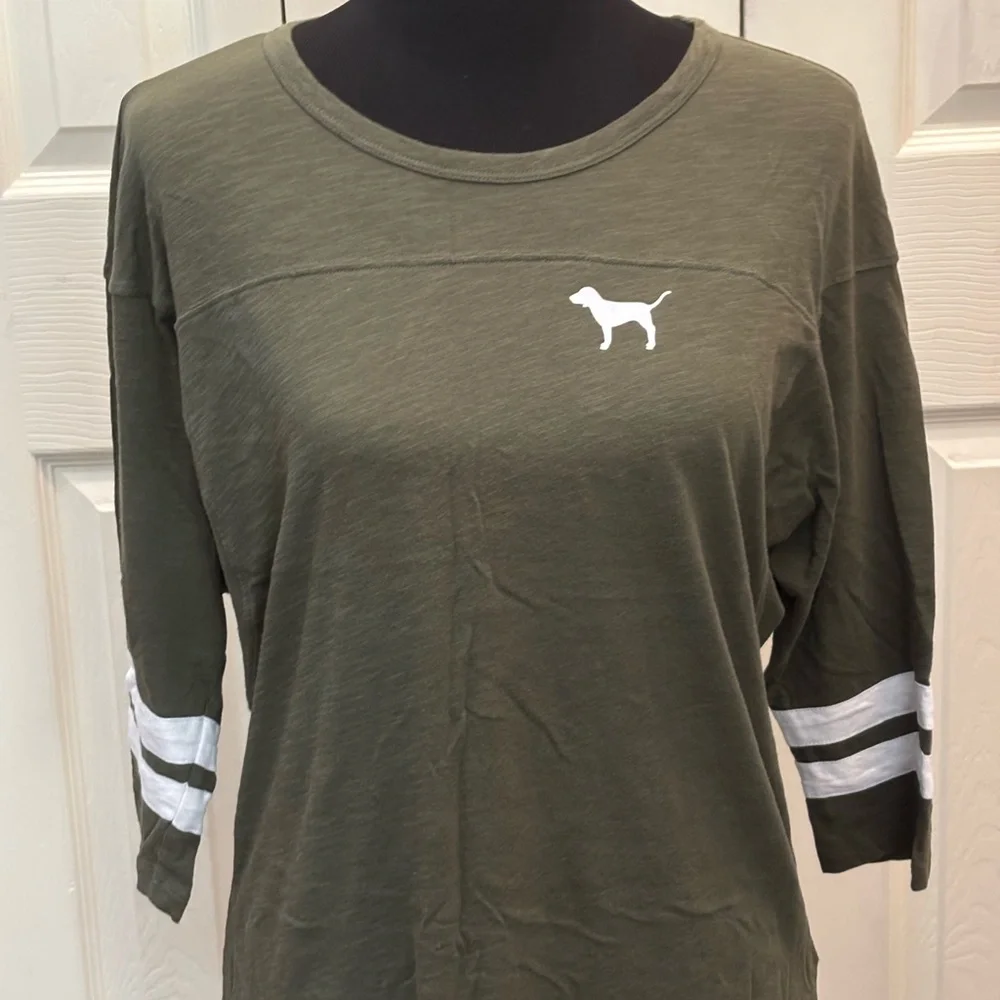 PINK Olive Green Women's Top - Picture 3 of 9